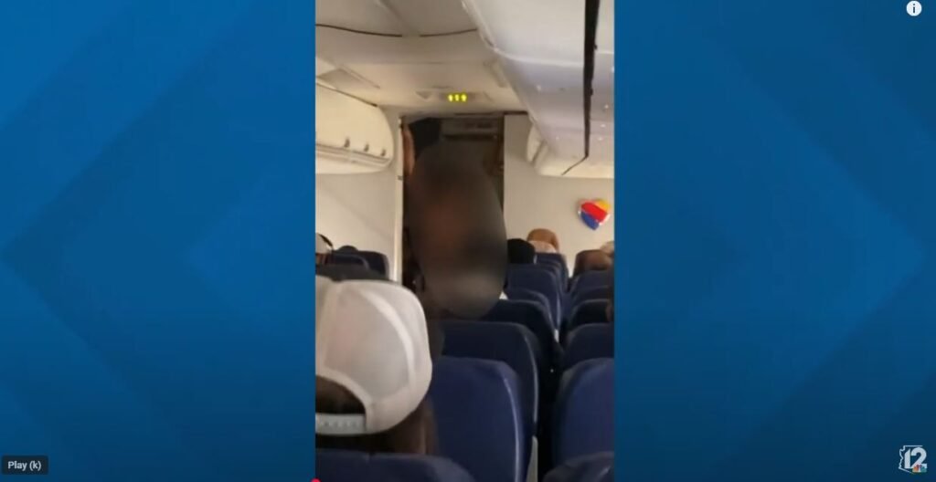 woman naked on plane